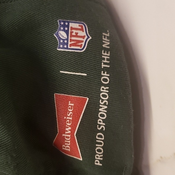 Nfl Budweiser Green Bay Packers Baseball Hat Cap Adjustable Green Gold Emb - Picture 6 of 7